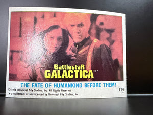 Battlestar Galactica (1978 Topps Cards) #114 The Fate of Humankind Before Them!