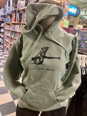 Hoodie: Vermin Uprising (Green) - Portland, Maine (Green Pullover Hoodie)