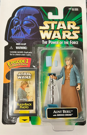 Star Wars Power of the Force Aunt Beru with Service Droid Figure