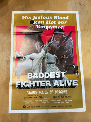 Baddest Fighter Alive : Vintage Kung Fu Poster