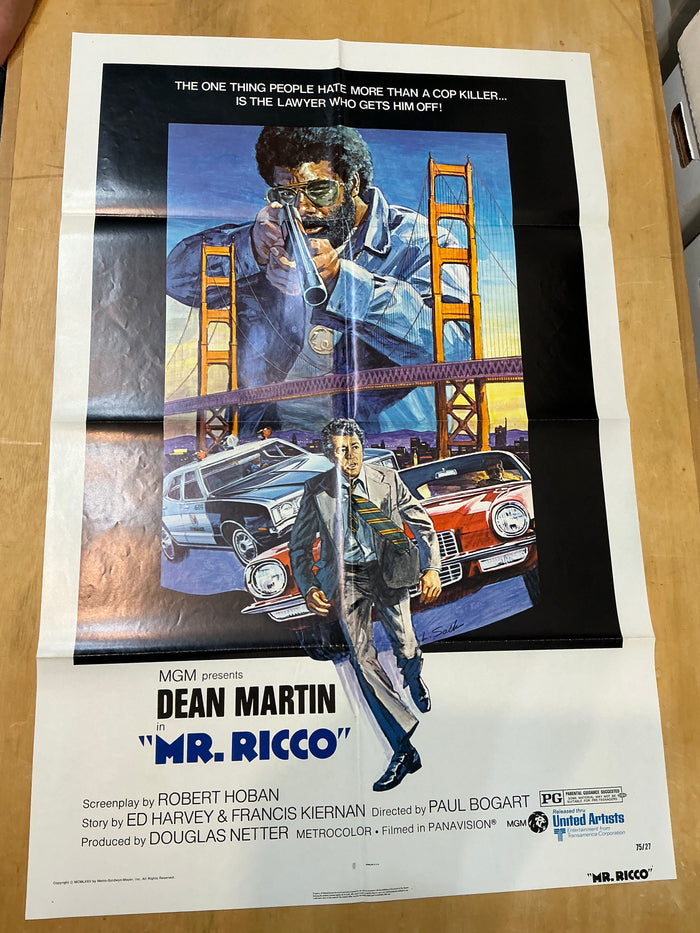 "Mr Ricco" : Vintage Dean Martin Theatrical One-Sheet Poster Folded