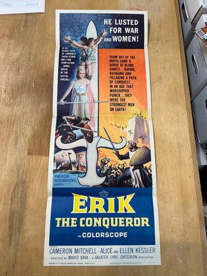 Erik The Conqueror : Theatrical Insert Poster Vintage / Folded Mario Bava