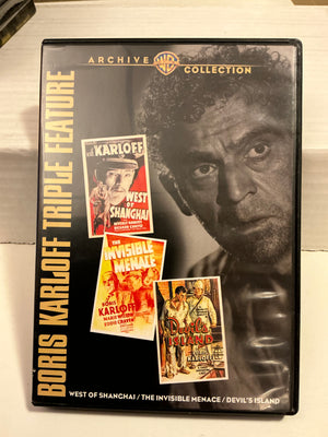 Boris Karloff Triple Feature: West of Shanghai, Invisible Menace, Devil's Island DVD (Used)