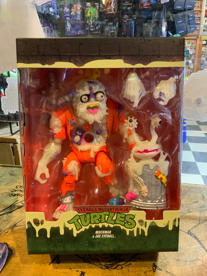 Super7 TMNT Teenage Mutant Ninja Turtles - Ultimates Muckman & Joe Eyeball 7" Noxious Green (Glow) Action Figures