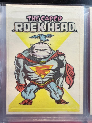Zero Heroes : 1983 Trading Card / Stickers - The Caped Rockhead