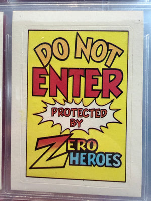 Zero Heroes : 1983 Trading Card / Stickers - Do Not Enter!