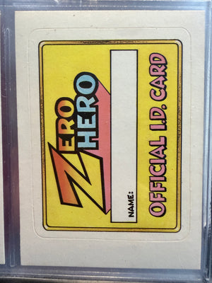 Zero Heroes : 1983 Trading Card / Stickers - Zero Hero ID Card