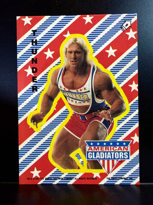 American Gladiators : 1991 Topps Trading Cards - Sticker Card #9 Thunder