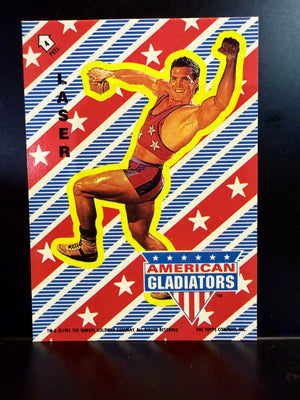 American Gladiators : 1991 Topps Trading Cards - Sticker Card #4 Laser