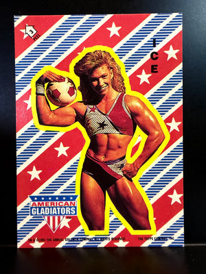 American Gladiators : 1991 Topps Trading Cards - Sticker Card #3 ICE