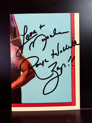 American Gladiators : 1991 Topps Trading Cards - Sticker Card #6 Zap Autographed by Zap!