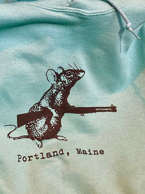 Hoodie: Vermin Uprising (Green) - Portland, Maine (Green Pullover Hoodie)