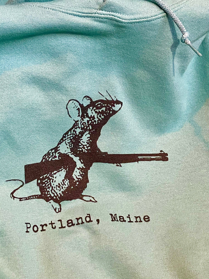 Hoodie: Vermin Uprising (Green) - Portland, Maine (Green Pullover Hoodie)