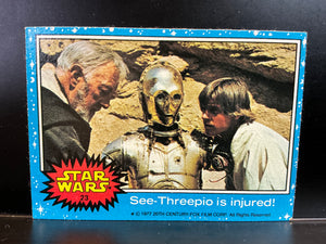 Star Wars Trading Cards Series 1 1977 : #23 See Threepio is Injured!
