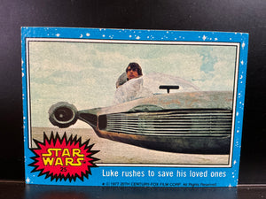 Star Wars Trading Cards Series 1 1977 : #25 Luke Rushes to Save His Loved ones