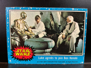 Star Wars Trading Cards Series 1 1977 : #28 Luke Agrees to Join Ben Kenobi