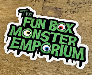 Sticker: Fun Box Monster Emporium Logo (3.5" x 4.25" Vinyl) (By Chad Pennell)