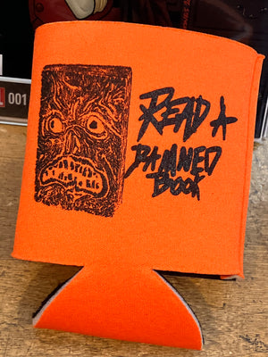 Koozie: Read A Damned Book (Blk/Orng)