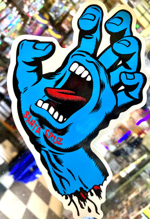 Sticker: Santa Cruz Screaming Hand Blue  - 4" x 6"