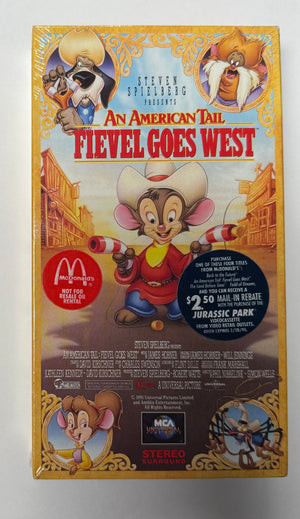 An American Tail Fievel Goes West VHS McDonald's Promotional Copy Sealed with Watermarks