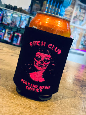 Koozie: Bitch Club - Portland, Maine Chapter (Blk/Pink)