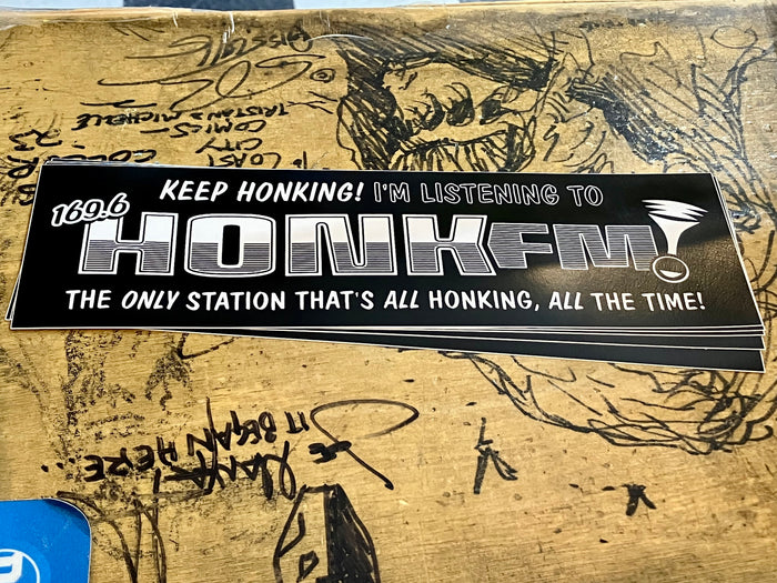Sticker: "Honk FM" Bumper Sticker by Arcane Bullshit