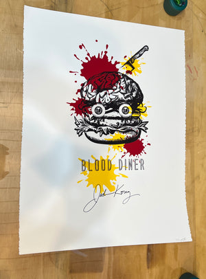 Blood Diner : Hand Silkscreened Poster Signed by Jackie Kong Ltd edition of 21