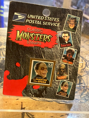 Enamel Pin: 1997 USPS Universal Classic Monsters Stamp Pins - Phantom Of The Opera (SEALED)