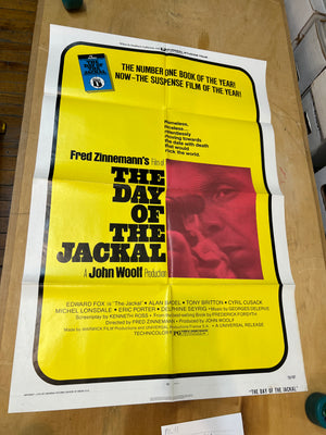 DAY OF THE JACKAL MOVIE POSTER 27X41 FOLDED 1973 FRED ZINNEMANN THRILLER