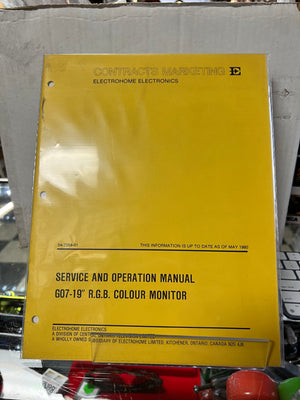 G07-19" R.G.B. Coulour Monitor service and operation manual
