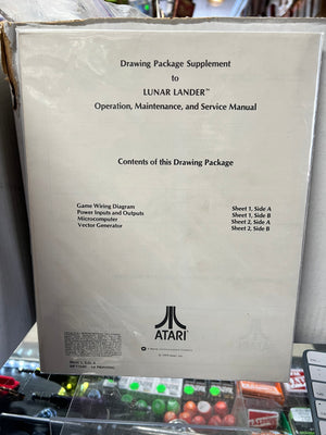 Lunar Lander Arcade Drawing Package Supplement Manual