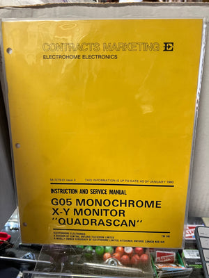 G05 Monochrome X-Y Monitor "Quadrascan" Instruction and Service Manual