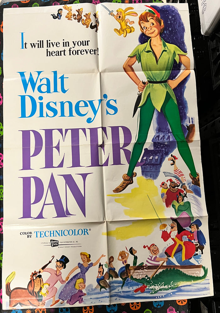 Poster: PETER PAN Vintage Movie Poster (One-Sheet) (Folded RE-ISSUE)