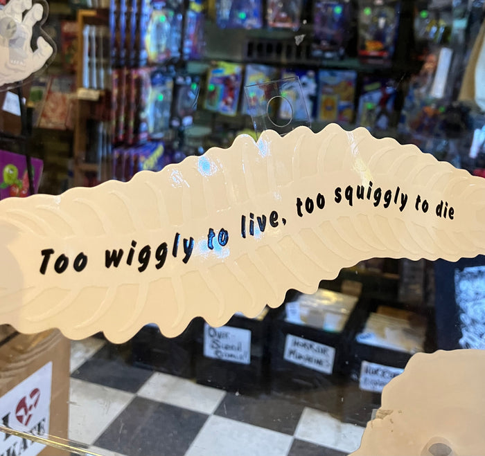 Sticker: "Too Wiggly" Transparent Vinyl Sticker by Arcane Bullshit