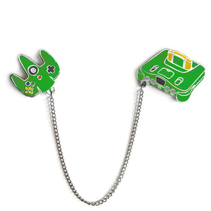 Enamel Pin: N64 & Controller (DK Green Edition) (YESTERDAYS)