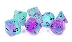 Dice Set: Peacock Glowworm Set GLOW IN THE DARK! (Sirius Dice)
