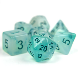 Dice Set: FROSTED GLOWWORM Set GLOW IN THE DARK! (Sirius Dice)