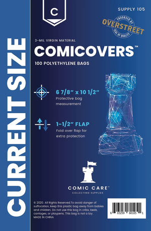 Comic Care: Current Comic Bags 100 Pack Polyethylene