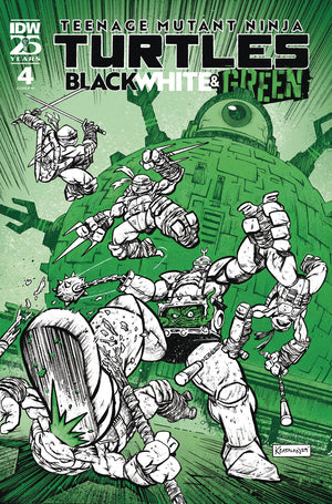 Teenage Mutant Ninja Turtles: Black  White, and Green #4 Variant RI (10) (Catalan Foil Variant)