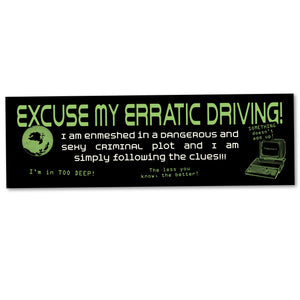 Sticker: "Erratic Driving/Sexy Plot" by Arcane Bullshit Bumper Sticker