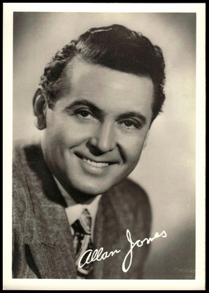 Vintage Allan Jones Fan Club Photo : 7" X  5.5" (Facsimile Signature)