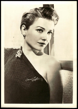 Vintage Anne Baxter  Fan Club Photo (Facsimile Signature)  7" X  5." 1950's (Razor's Edge)