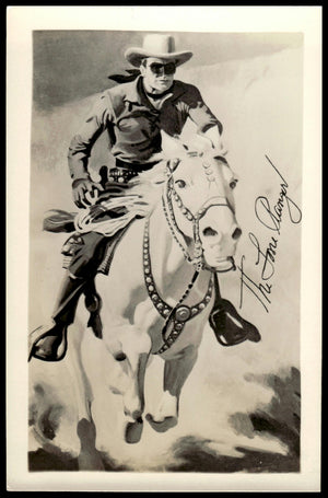 Vintage Lone Ranger Fan Club Photo (Facsimile Signature) 5.5" X  3.5." 1950's