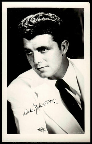 Vintage Dale Robertson Fan Club Photo (Facsimile Signature) 5.5" X  3.5." 1950's