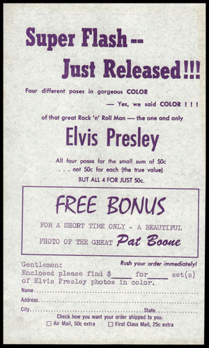 Elvis Presley Photo Order Form  (1950's Era) Original / No Repro