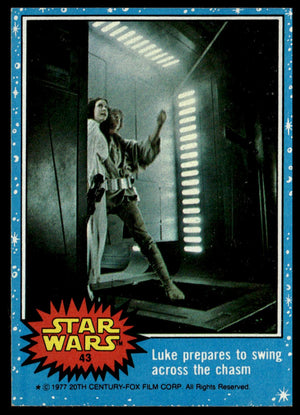 Star Wars: Luke Prepares to Swing Across the Chasm #43 Topps 1977 Card Series