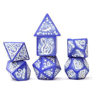 Illusory Stone Purple Agate 7-Piece Polyhedral RPG Sirius Dice Set