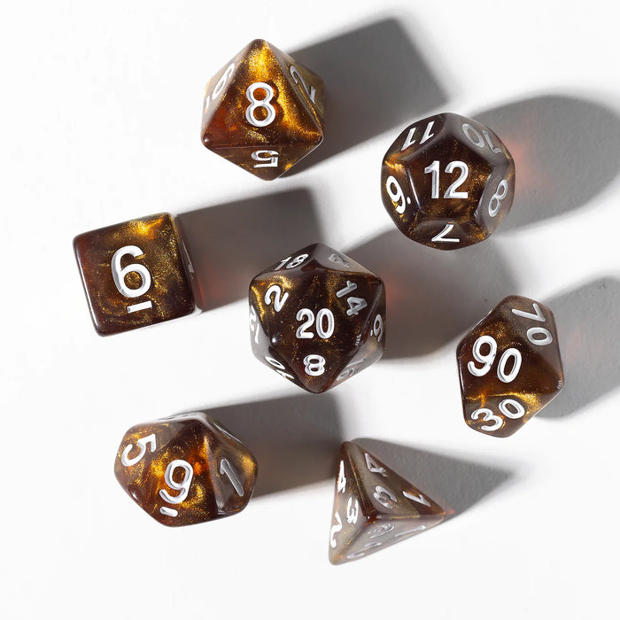 Dice Set: Unearthed Treasure Topaz 7-Piece Polyhedral RPG SIRIUS