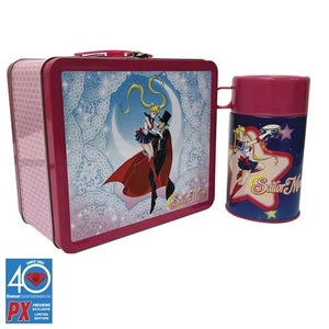 Sailor Moon and Tuxedo Mask Tin Titans Lunch Box with Thermos - Previews Exclusive