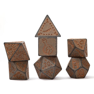 Illusory Stone Granite 7-Piece Polyhedral RPG Sirius Dice Set